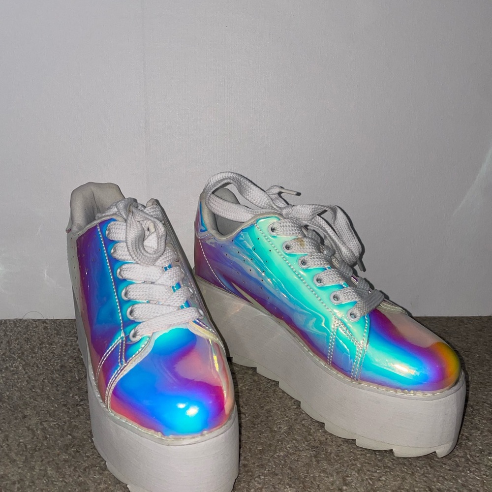 Holographic Platform Sneakers